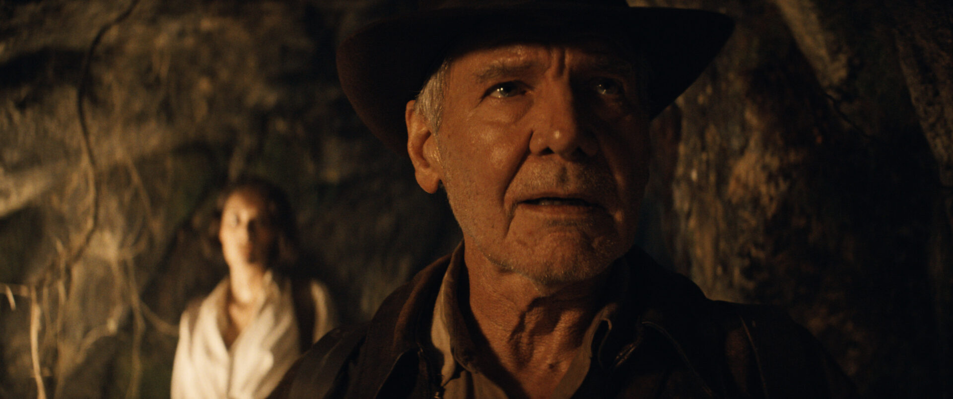 (L-R): Helena (Phoebe Waller-Bridge) and Indiana Jones (Harrison Ford) in Lucasfilm's INDIANA JONES AND THE DIAL OF DESTINY. ©2023 Lucasfilm Ltd. & TM. All Rights Reserved.